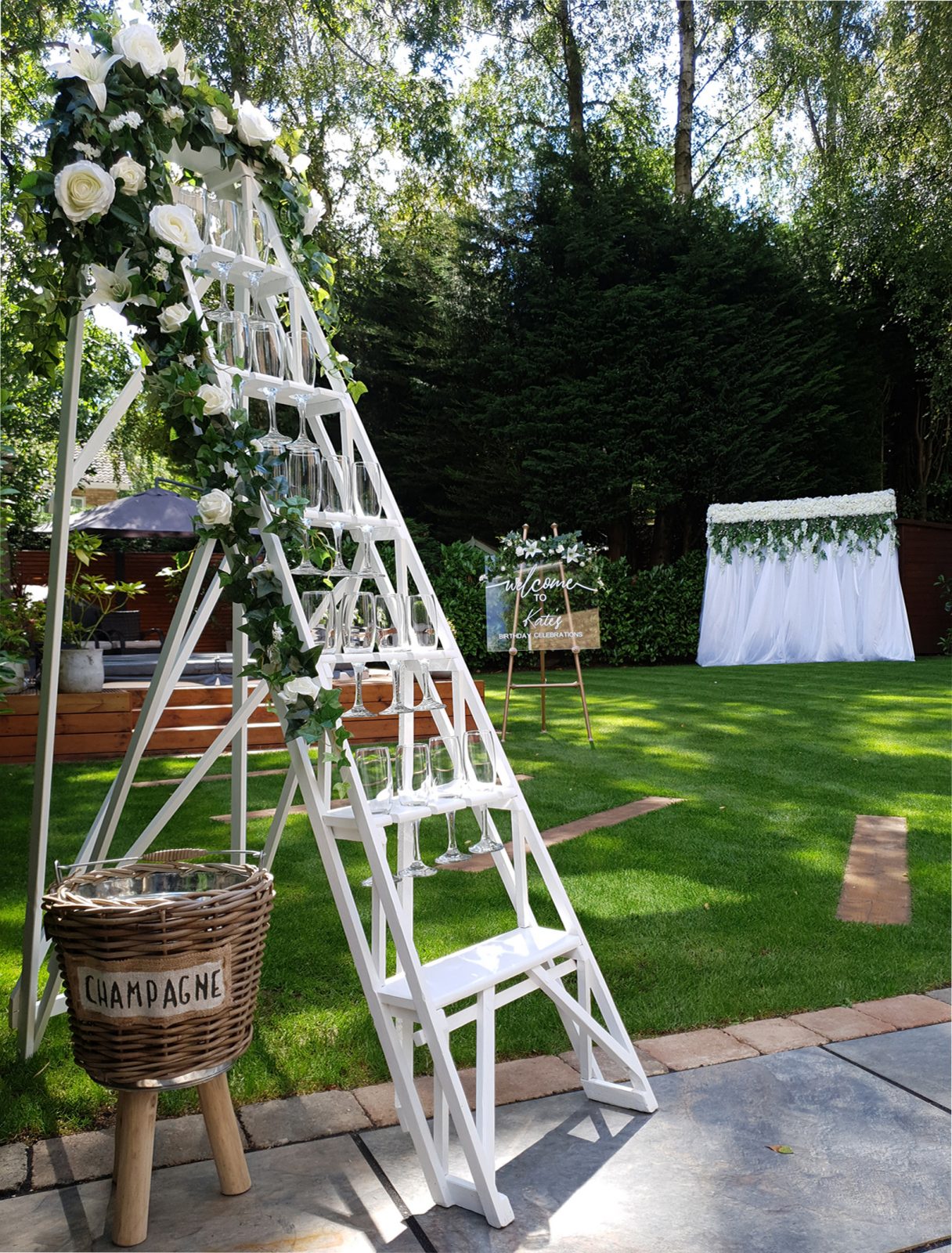 Website Champagne Ladders, Welcome Easel